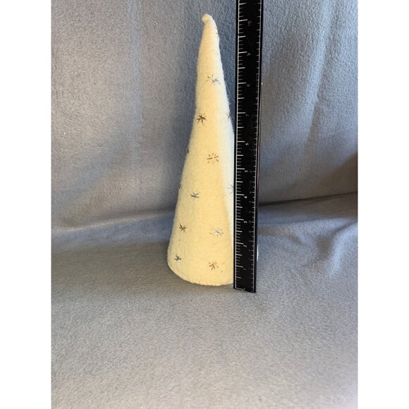 Gold and Silver Stitched Stars Wool Felt Christmas Tree by Creative Co-op 10.5" - Picture 6 of 9